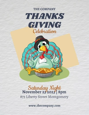 Free  Template: Light Grey Minimalist Thanksgiving Celebration Flyer