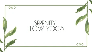 Free  Template: Biglietto da visita per istruttore di yoga semplice bianco e verde