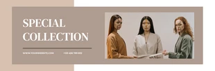 Free  Template: Banner de colección de ropa especial simple marrón