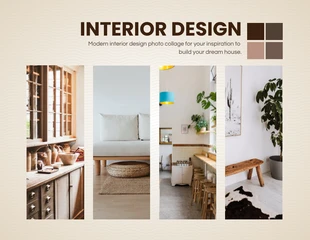 Free  Template: Design de interiores simples creme e bege