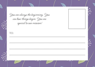 Purple Aesthetic Floral Pattern Business Thankyou Postcard - Pagina 2