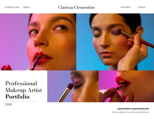 Free  Template: Einfaches Layout Makeup Artist Portfolio Präsentation