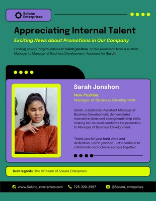 Free  Template: Boletim informativo interno de promoção de valorização de talentos por e-mail