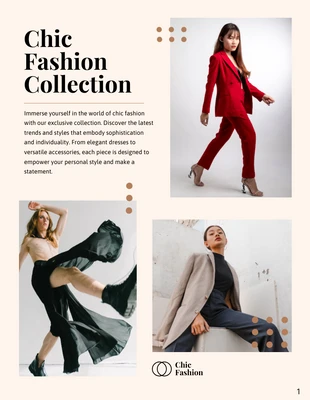business  Template: Catalogo di moda semplice marrone morbido