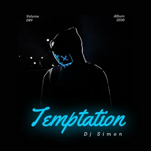 Free  Template: غلاف ألبوم صور DJ بسيط باللون الأسود