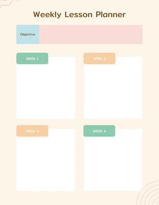 Free  Template: Pastel Colorfull Weekly Lesson Planner