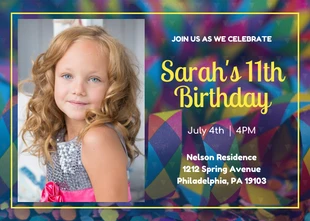 Free  Template: Invito a una festa di compleanno vivace