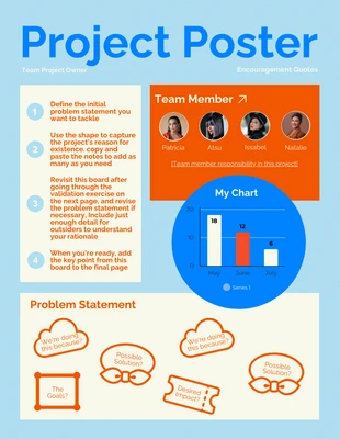Free  Template: Cartel del proyecto azul y naranja