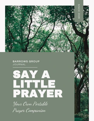 Free  Template: Weißes und grünes minimalistisches Gebetstagebuch-Buchcover