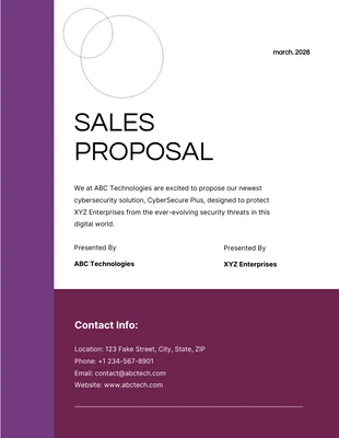 Free  Template: Purple And White Modern Shape Sales Proposal