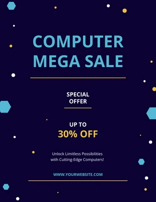 Free  Template: Computer Mega Sale Dunkelvioletter Nachtflyer