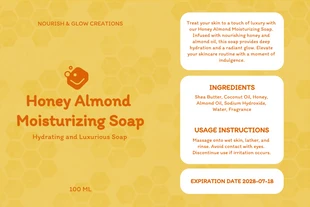 Free  Template: Étiquette de savon à motif abstrait jaune