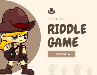 Free  Template: Brown Playful Cute Illustration Riddle Game Presentation