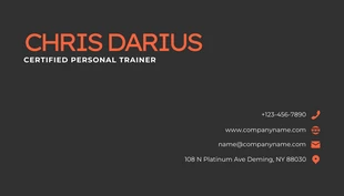 Dark Grey And Orange Modern Fitness Business Card - Página 2