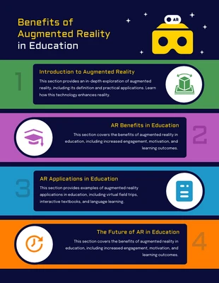 Free  Template: Infografik zu den Vorteilen von Augmented Reality in der Bildung