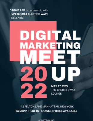 premium  Template: Dark Digital Marketing Conference Event Poster