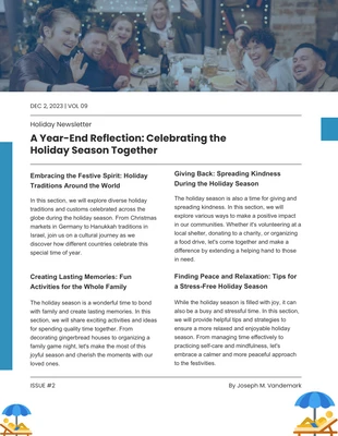 Free  Template: White simple formal year-end holiday newsletter