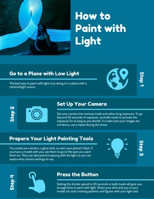 Free  Template: How to Paint With Light Photography Infographic Template