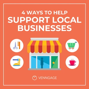 Free  Template: Support Local Businesses Instagram Carousel Post Slides