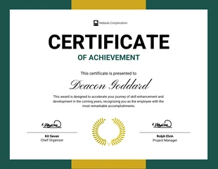 Free  Template: Gold and Green Professional Certificate