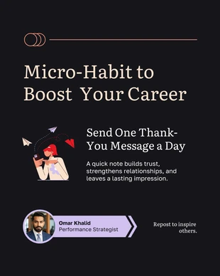 premium  Template: Career-Boosting Micro-Habit LinkedIn Post Template