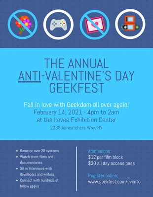 Free  Template: Flyer zur Anti-Valentinstag-Veranstaltung
