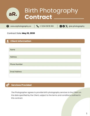 Free  Template: Birth Photography Contract