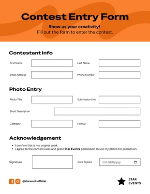 Free interactive Template: Vorlage für das Wettbewerbsanmeldeformular
