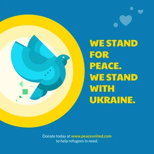Free  Template: Postagem no Instagram sobre a paz na Ucrânia