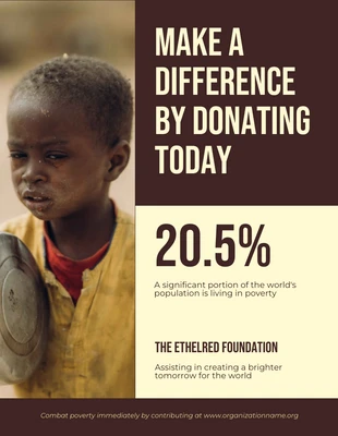 Free  Template: Yellow And Brown Simple Poverty Poster