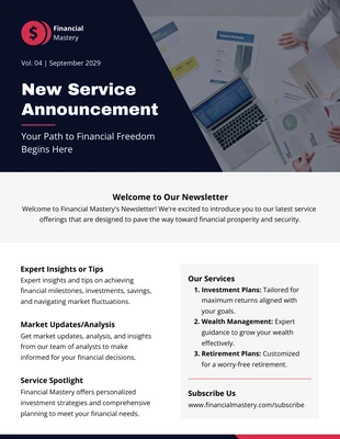 premium  Template: New Service Announcement Newsletter