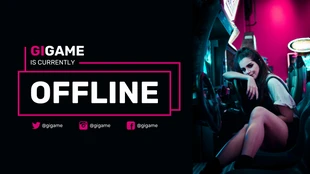 premium  Template: Pink Contrast OfflineTwitch Banner