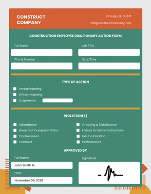 business  Template: Green And Orange Simple Construction From
