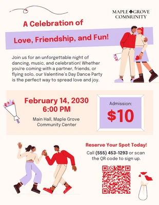 premium  Template: Valentine's Day Dance Party Promo Poster