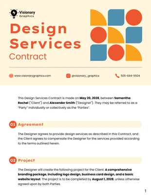 premium  Template: Plantilla de contrato de servicios de diseño