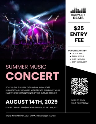 Free  Template: Póster de concierto de música de verano