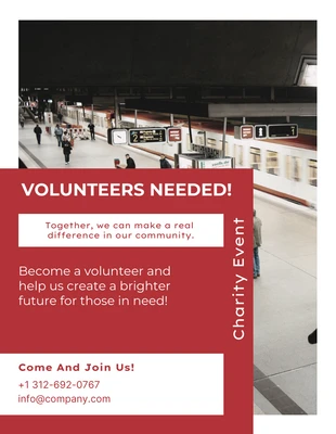 Free  Template: Simple Greyscale Volunteer Flyer
