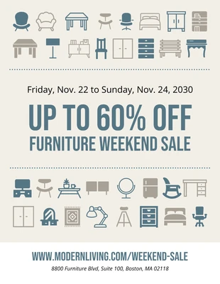 premium  Template: Plantilla de folleto de venta de muebles