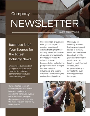 Brown and White Minimalist Company Newsletter