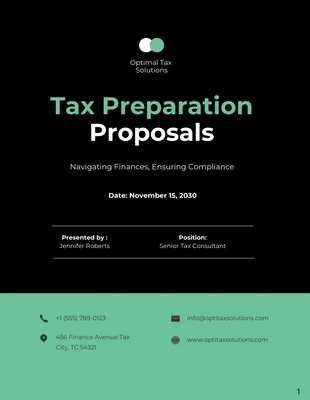 Free  Template: Tax Preparation Proposals