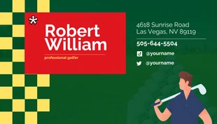 Green and Red Professional Golfer Business Card - Seite 2