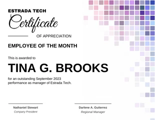 Magenta Corporate Certificate Of Recognition