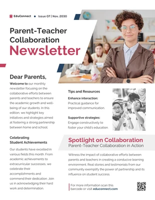 business  Template: Parent-Teacher Collaboration Newsletter