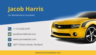 Simple Blue Yellow Car Automotive Business Card - Página 2
