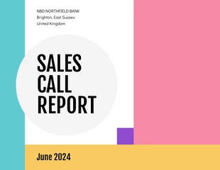 Free  Template: Informe de llamadas de ventas Color Block