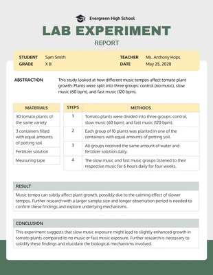 premium  Template: Experiment Report Template