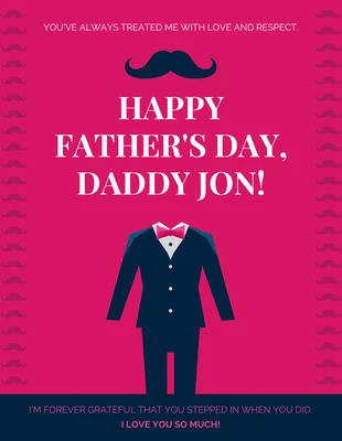 Free  Template: Mustache Happy Father's Day Card