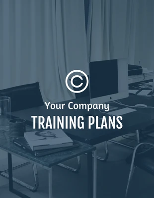 Free  Template: Planos de treinamento de empresa simples, elegantes e modernos em branco e azul