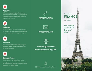 premium  Template: Folheto de viagem com três dobras sobre a França