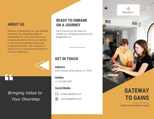 business  Template: Simple Orange And Black Sales Tri-fold Brochure